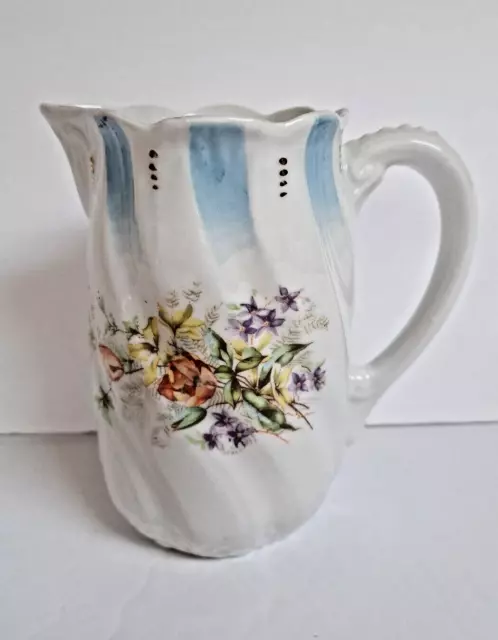Floral Design 5.5" Small Vintage Ceramic Pitcher/Creamer Unbranded Pre-owned