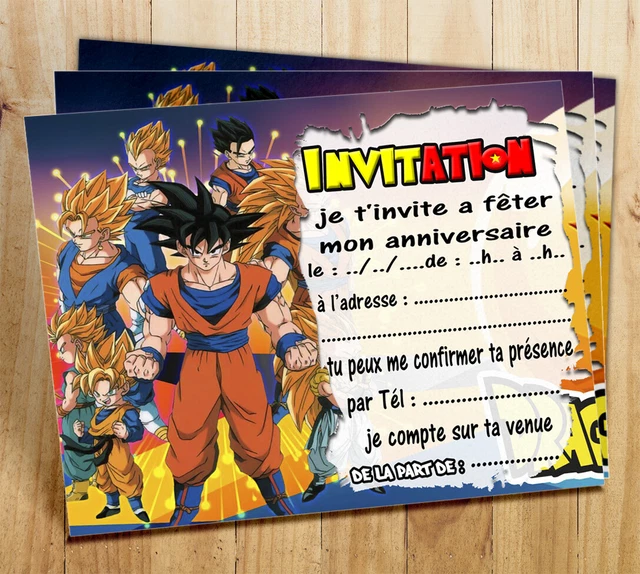 Cartes Invitation Anniversaire Dragon Ball Par 4 Ou 12 Eur 5 85 Picclick Fr