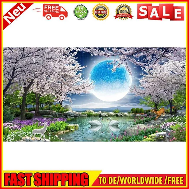 5D Hágalo usted mismo Hermoso Paisaje Completo Redondo Diamante Pintura Mosaico Artesanías