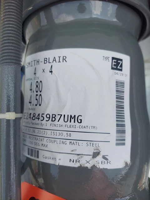 Smith-Blair EZ48459B7UMG 4 x 4 Insulated Restraint Coupling