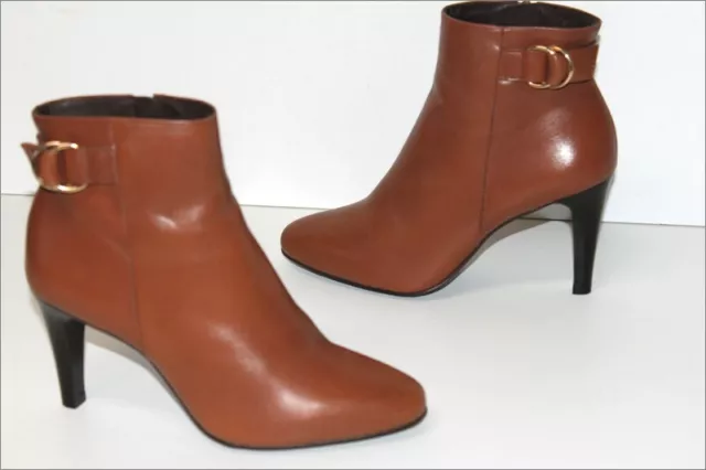 MINELLI  Bottines Boots Cuir Marron Fauve Doublées Cuir T 37 ETAT NEUF