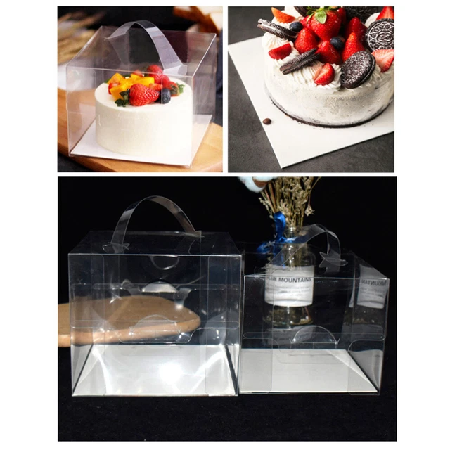 30 piezas Clear Cake Box embalaje de regalo cajas contenedor panadería tratar galletas