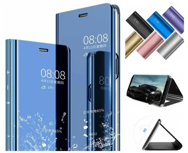 Handyhülle für Samsung Galaxy S24 S24 Ultra Case Flip Cover Schutz Hülle Spiegel