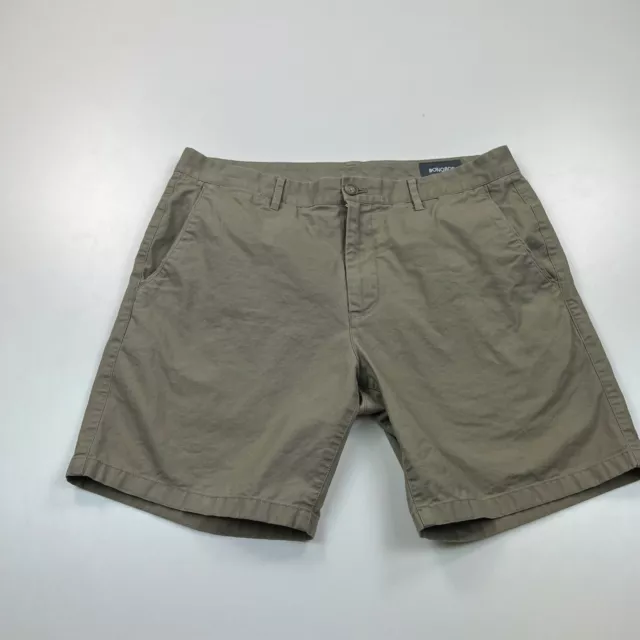 Bonobos Chino Shorts Mens 34 Gray Cotton Flat Front Preppy Casual  7" Inseam