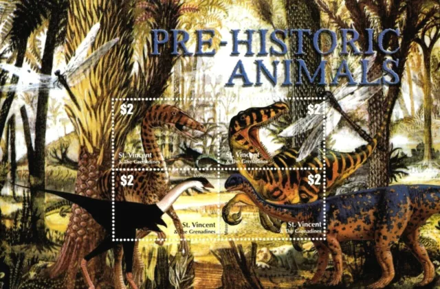 St. Vincent 2003 SC# 3152 Pre-Historic Animals, Dinosaur - Sheet of 4 Stamps MNH