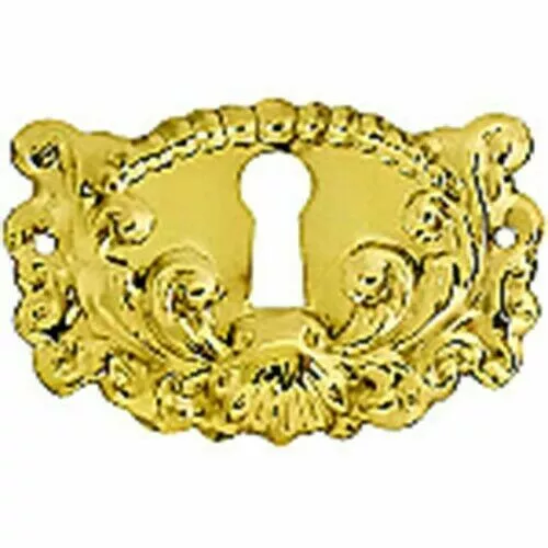 Fancy Stamped Brass Keyhole Cover Antique Reproduction | E-21 NEW