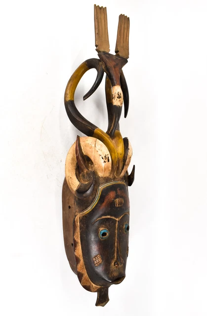 Guro Portrait Mask Horns Cote d'Ivoire African Art