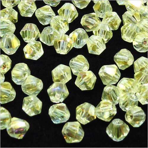 Lot de 40 Perles Tchèques Toupies en Cristal 4mm Champagne