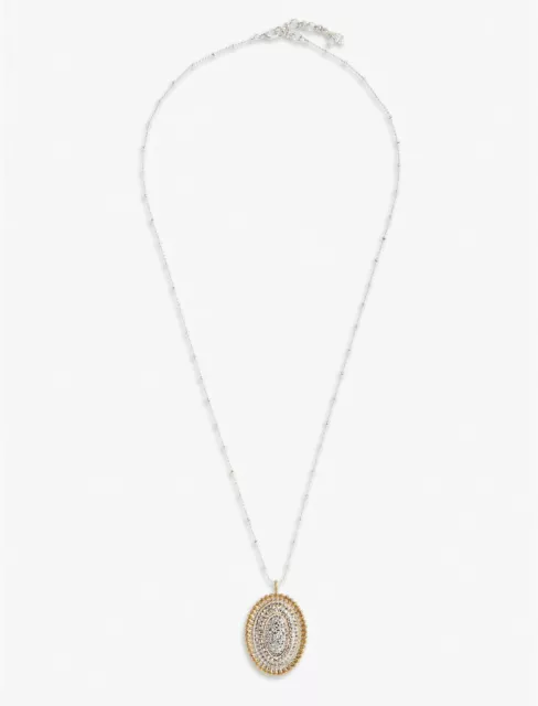 Lucky Brand Two-Tone Pave Pendant Necklace NWT $49.00