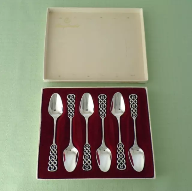 Set in Box DAVID ANDERSEN 830S Silver RINGEBU 6 Demitasse Spoons NORWAY MCM