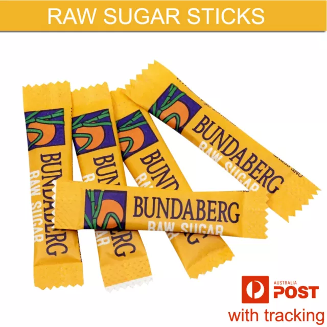 Raw Sugar Sticks Sachet 3g Portion Control Bundaberg 100% Australian Sugar