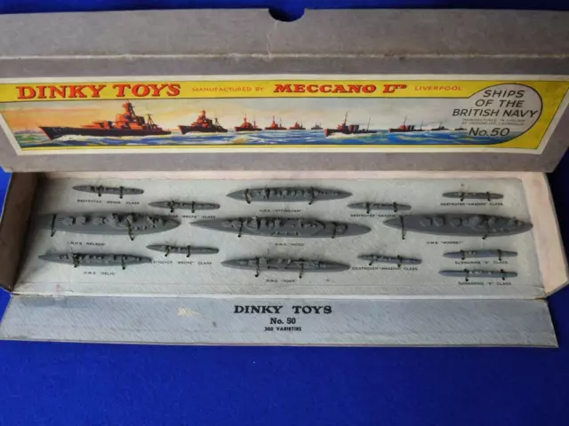 DINKY TOYS MECCANO 1934-42 No.50 BOXED DISPLAY SET SHIPS OF THE BRITISH NAVY 2