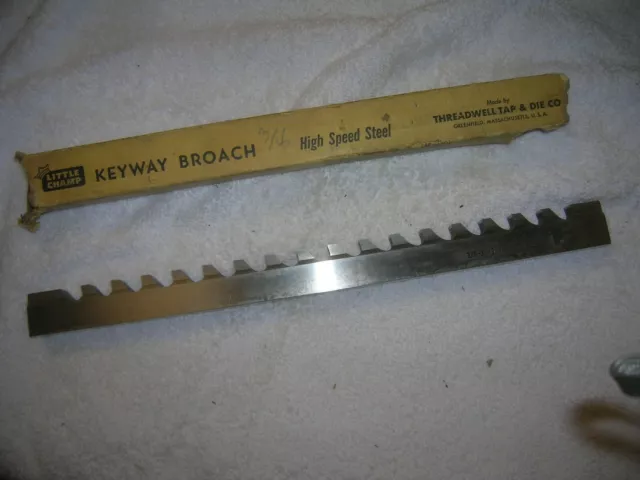 Threadwell 3/8"-3 keyway broach high  speed steel is NOS 3