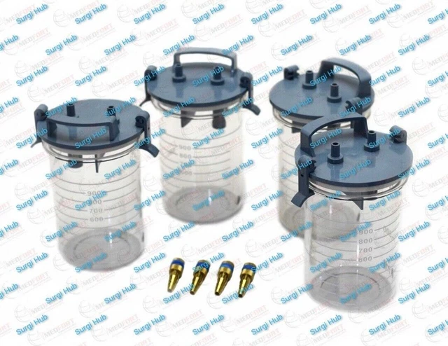 Fat Collection Canisters 1000 ml chacun (pot d'aspiration) Lot de 4...