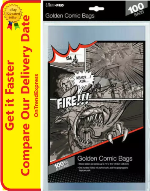 Ultra Pro Comic Series Golden Size Comic Bags Acid Free Clear 100 in Pack