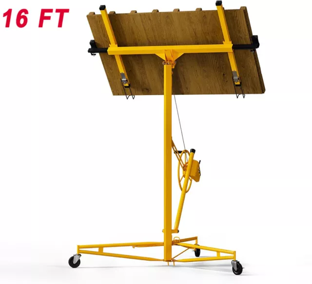16FT Drywall Tools Hoist Foldable Plaster Board Lifter Panel Sheet Caster Lift