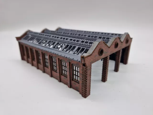 Modelux N Gauge 'Loughborough' 2 lane engine shed kit