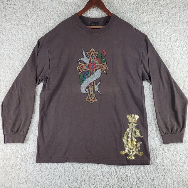 CHRISTIAN AUDIGIER Shirt Men's Size XL Los Angeles Brown Long Sleeve Pullover