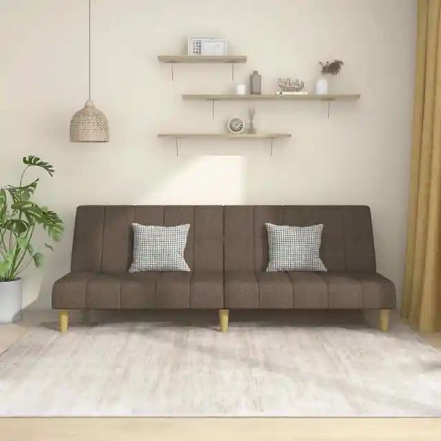 Sofá cama de 2 plazas tela gris taupe vidaXL
