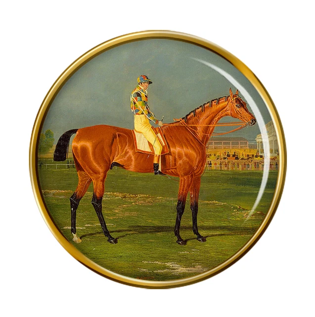Caballo de Carreras Menmon Con William Scott Automático Pin Insignia