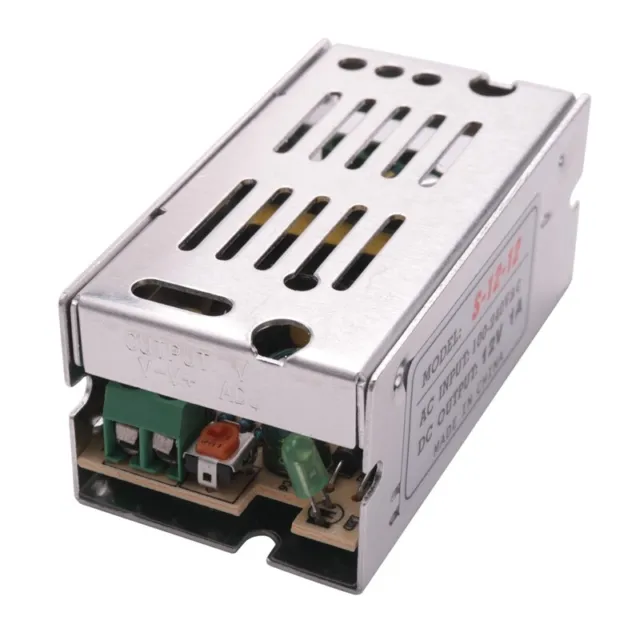 Voltage converter power supply AC 110 / 220V DC 12V 1A silver Y1M4