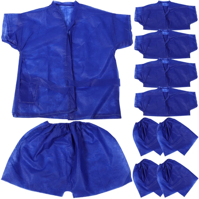 5 SETS DISPOSABLE Sauna Suit Nonwoven Fabric Women's Sweat Suits One