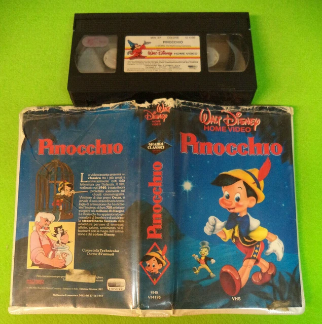 VHS FILM PINOCCHIO 1987 animazione WALT DISNEY VI 4195 (F53) no dvd EUR ...
