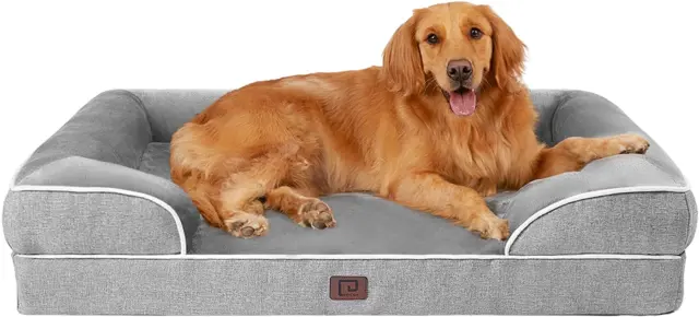 Orthopedic X Large Dog Bed ,Waterproof Memory Foam Non-Slip Washable Cover,Grey