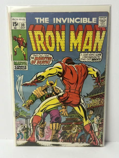 The Invincible Iron Man #30 Marvel Comics 1970 Bronze Age, Boarded