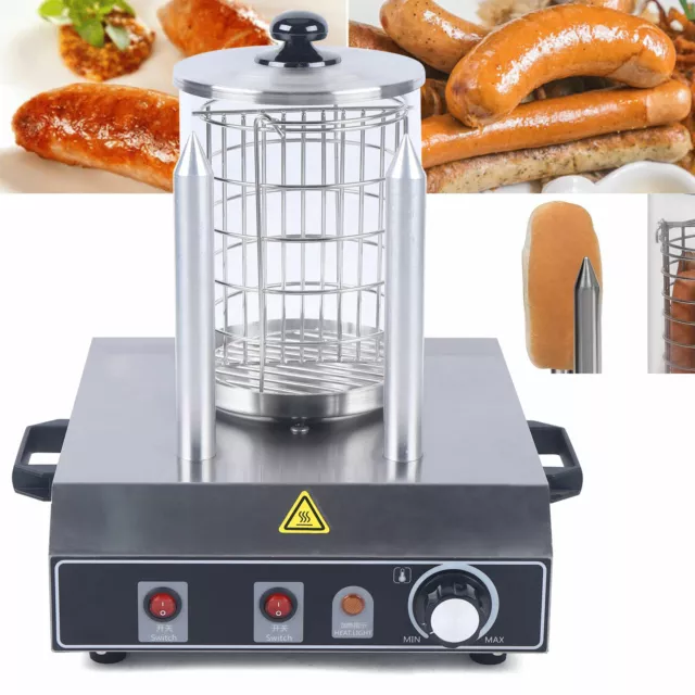 Hot-dog Machine Avec 2 Brochettes Chauffantes Chauffe-saucisses Restaurant 2