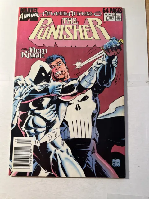 The Punisher Annual Vol 1 #2 newsstand Atlantis Attacks  Marvel 1989 fn