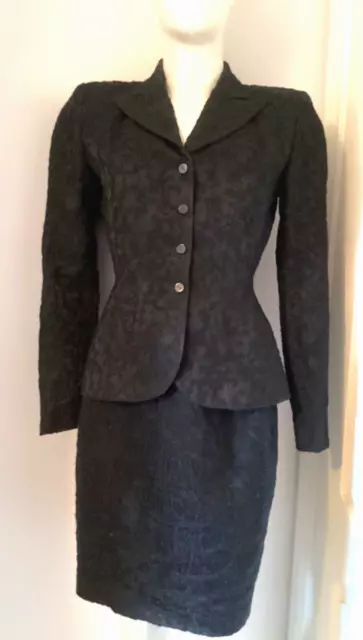 Mugler Ladies Designer Black  Suit Skirt &Jacket  Vintage Thierry Mugler