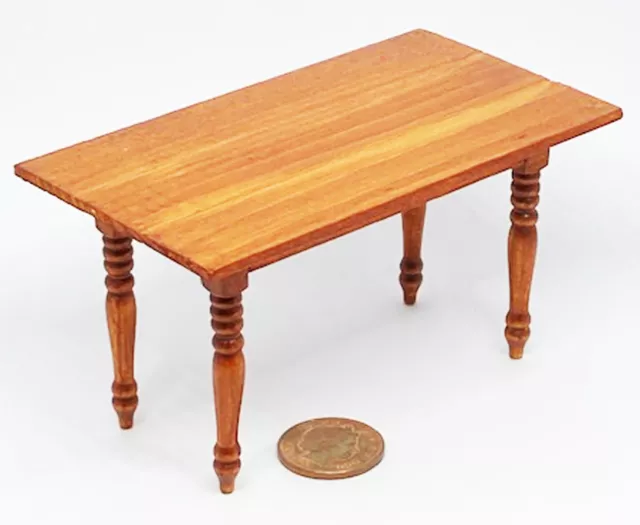 Dolls House Pub Table 8.7cm x 4cm Stained Wooden Tumdee 1:12 Scale Bar Furniture