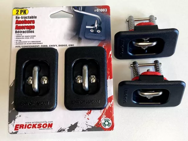 Erickson Re-Tractable Anchors 1000Lbs # 01003 Pickups Stake Mount Set Of Four