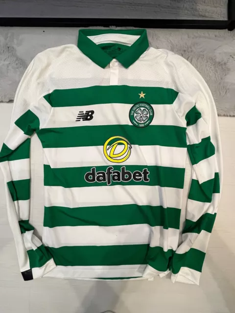 Glasgow Celtic Football Shirt 2019/20 Long Sleeve New Balance Home Size Small