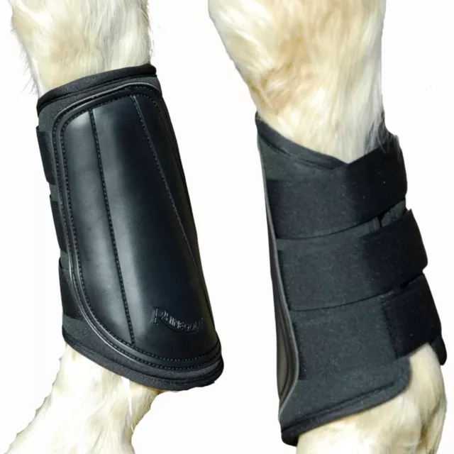 Rhinegold Neoprene Brushing Boots - Breathable Horse Boots - Black - Full