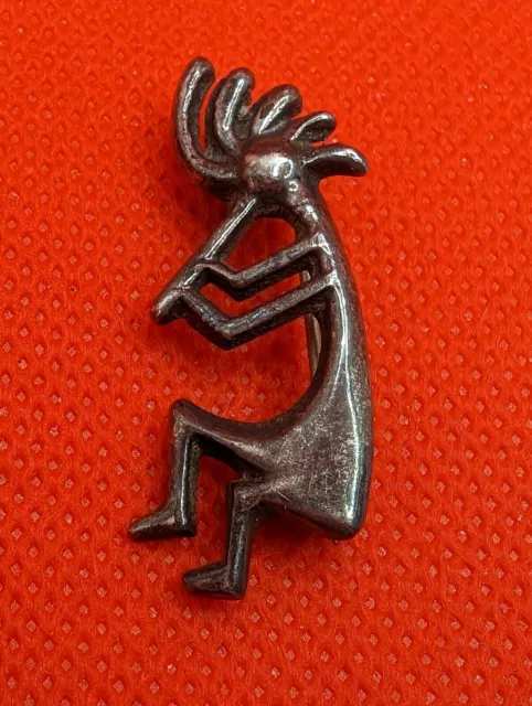 Navajo Alvin Thompson Sterling Silver Kokopelli Pendant Pin Brooch