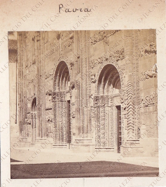 1880 Pavia chiesa di San Michele Foto albumina Print Tirage albumine