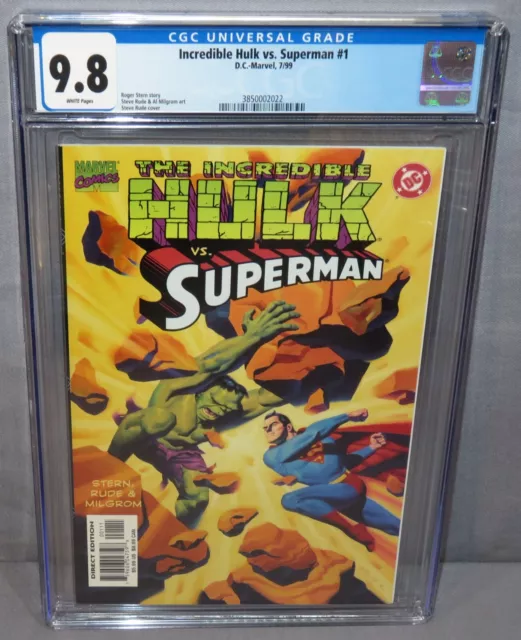 INCREDIBLE HULK vs. SUPERMAN #1 (White Pages) CGC 9.8 NM/MT DC Marvel Comic 1999