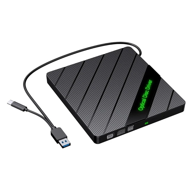 8 IN 1 External Disc Drive USB3.0 Type C Portable Disc Player Burners ...