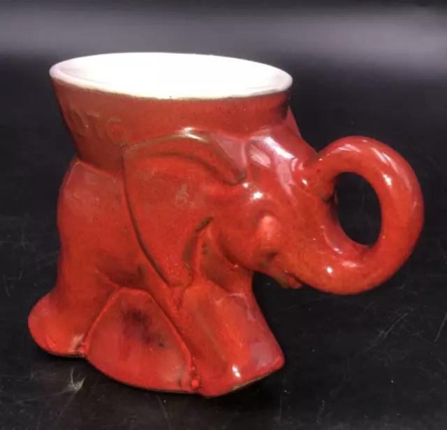 1976 Frankoma GOP Red Elephant Mug Cup Republican Party Politics Bicentennial