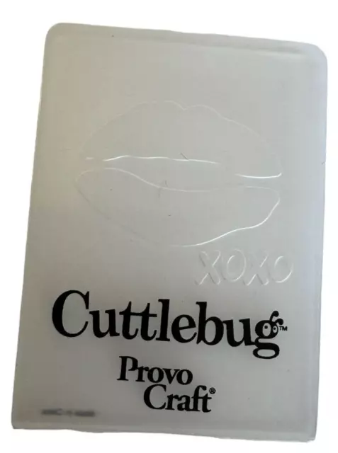 Cuttlebug Provo Craft Small Embossing Folder Lips Kiss XOXO Card Making