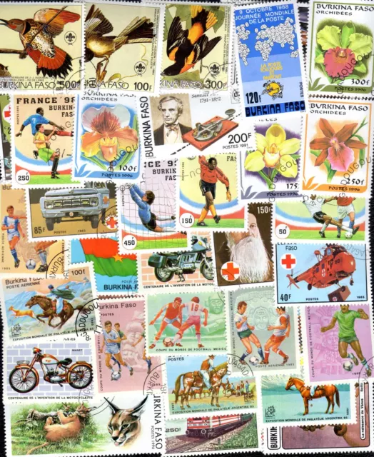 Burkina Faso 200 timbres différents oblitérés