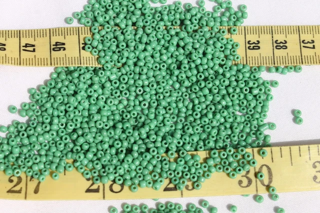 9/0 Old Time French Opaque Green # 2  Glass Seed Beads Crafts Jewelry  /1oz