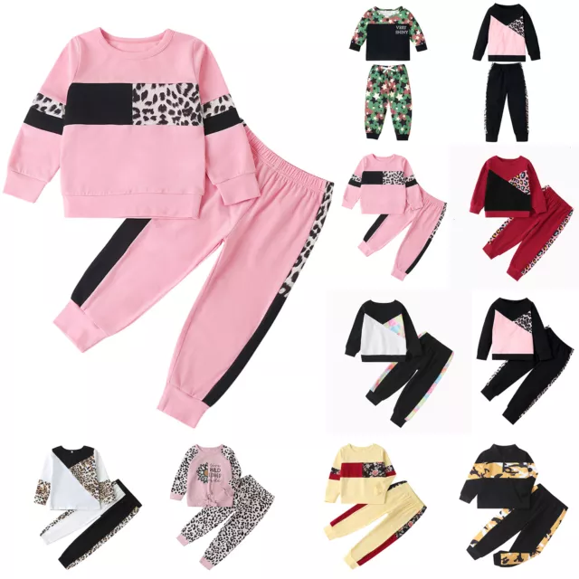 Kids Boys Girls Tracksuits Loungewear Sweatshirt Top + Pants Outfit Set Trousers