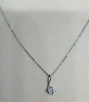 Fope COLLANA ORO BIANCO 750 18KT DONNA MAGLIA FOPE PENDENTE CHARM ZIRCONI T DIAMANTE 