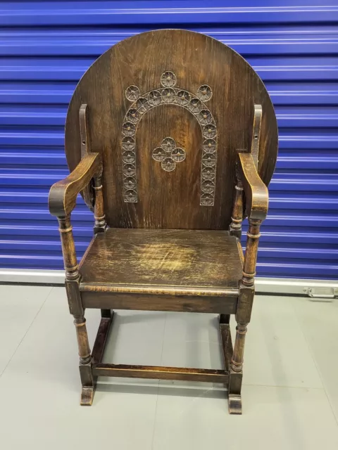 Antique Solid Oak Monks Chair / Seat Metamorphic Chair Table Circa 1900s