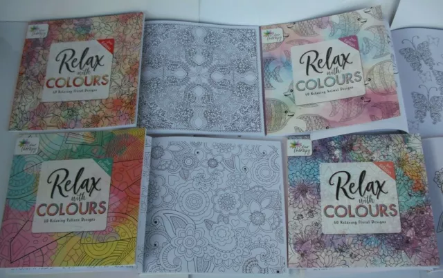 Colour Therapy Anti-Stress Adult Colouring Books;-Choice of 6. 2