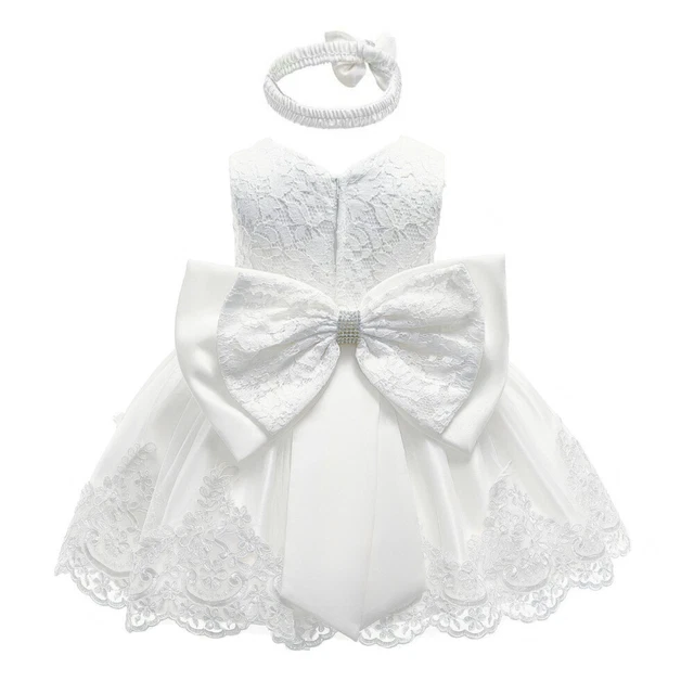 Abito tutù per bambini bambina festa nodo con fiocco concorso matrimonio principessa battesimo 6