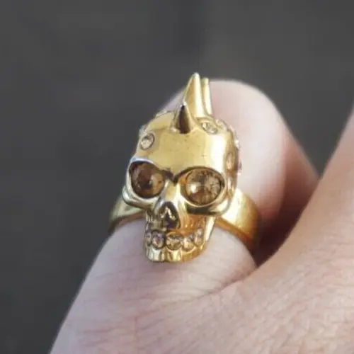 Alexander McQueen Ring Skull Gold International size:11